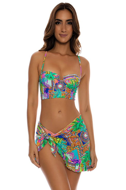 Luli Fama Positano Square Neck Corset Top